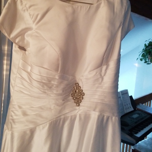 Two white formal gowns and a short semi formal  dr - Picture 5 of 5